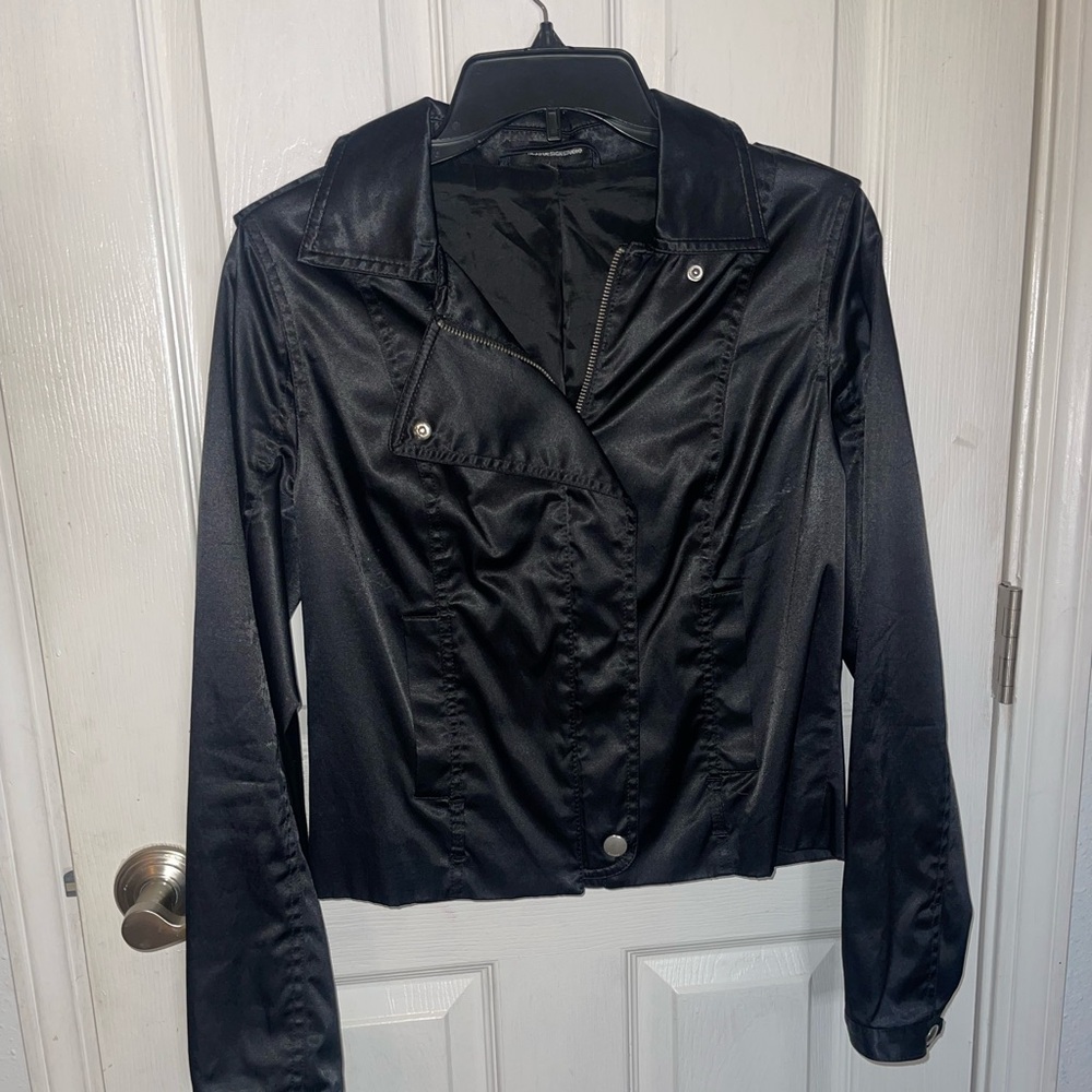 Express Design Studio Women's Black Jacket size 10 zipper closure with pockets - Picture 9 of 16